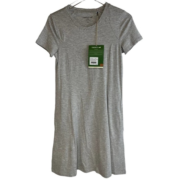 Toad & Co Gray NWT T Shirt Road Tripper Dress Heather Gray - Picture 1 of 6